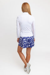 Katelyn 2.0 Long Sleeved Top Silver Zip - White - Amy Sport