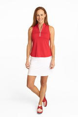 Marisa Pleated Skort - White 16" - Amy Sport