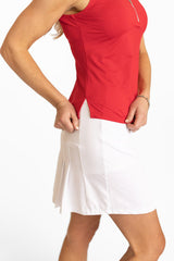 Marisa Pleated Skort - White 16" - Amy Sport