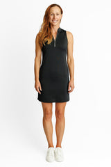 Course To Cocktails Sleeveless Dress - BLACK