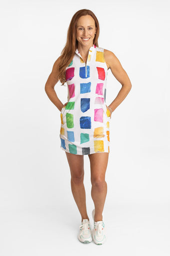 Course To Cocktails Sleeveless Dress - Mosaic - Amy Sport