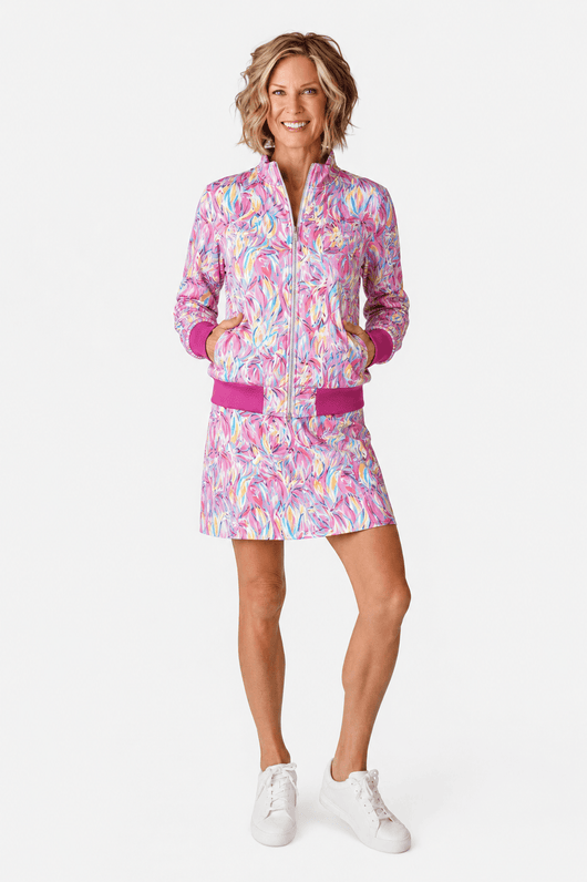 Danni Bomber Jacket - SUNRISE BLOOM QUILTED