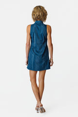 Course To Cocktails Snake Sleeveless Dress - NIGHT