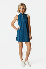 Course To Cocktails Snake Sleeveless Dress - NIGHT