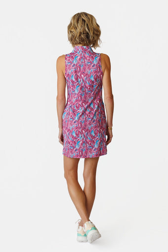 Course To Cocktails Sleeveless Dress - SUNSET BLOOM