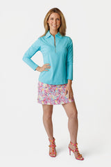Olivia Long Sleeved Top - BLUE AGAVE