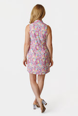Course To Cocktails Sleeveless Dress - SUNRISE BLOOM