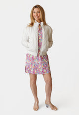 Danni Bomber Jacket - WHITE QUILTED