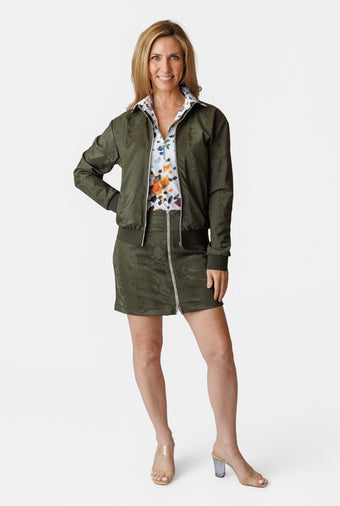 Aurora Snake Skort - OLIVE