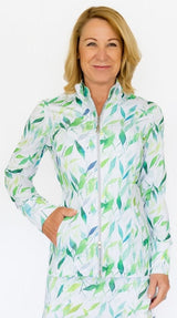 women's golf tennis jacket blue green