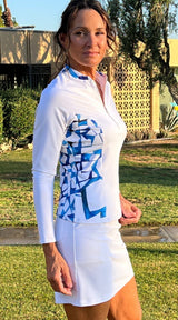 Katelyn 2.0 Long Sleeved Top - Sky Combo - Amy Sport
