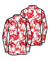 Olivia Long Sleeved Top - RED ABSTRACT - Amy Sport