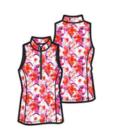 Frontline 2.0 Silver Zip Sleeveless Top - Italia Floral - Amy Sport