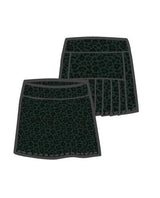 Marisa Pleated Skort - Green Leopard 16-inch - Amy Sport