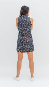 Course To Cocktails Gold Zip Sleeveless Dress - Graffiti Black - 2 LEFT M, XL - Amy Sport