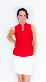 Frontline 2.0 Sleeveless Top - Red - Amy Sport
